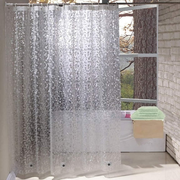 EurCross Shower Curtain Liner with Pebble Design, 72"x72" Clear Shower Liner for Bathroom, Heavy Duty Waterproof Thick EVA Plastic Shower Curtain，Mold & Mildew Resistant