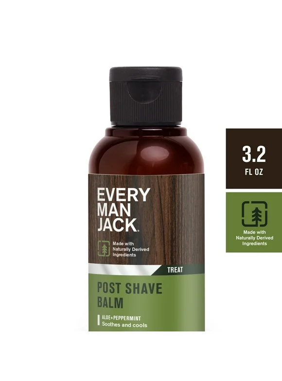 Every Man Jack Men's Post Shave Balm, Naturally Derived, 3.2oz
