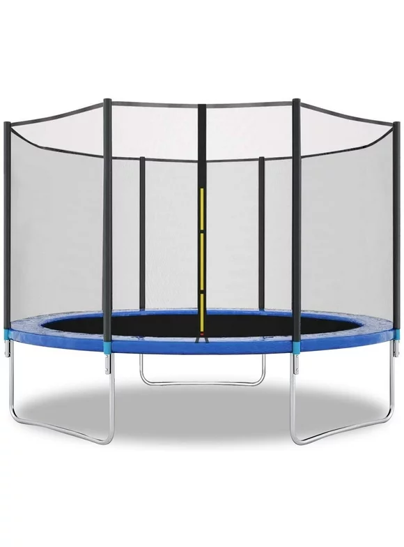 FDW 10' Trampoline Combo Bounce Jump Safety Enclosure Net With Spring Pad