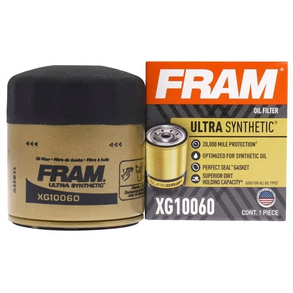 FRAM Ultra Synthetic Oil Filter, XG10060, 20K mile Replacement Engine Oil Filter