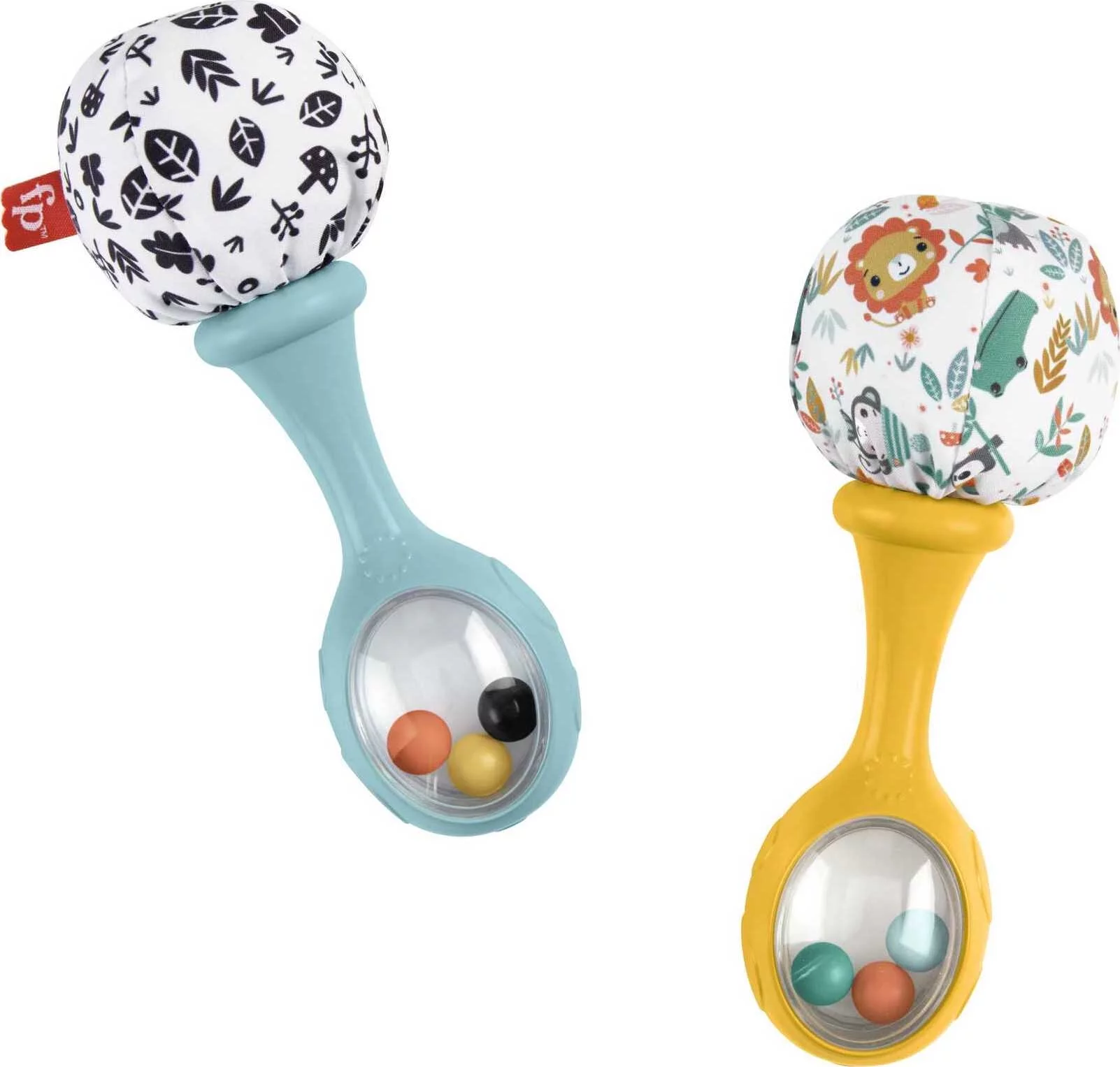 Fisher-Price Baby Rattle ‘n Rock Maracas Toys, Set of 2 for Infants 3+ Months, High Contrast