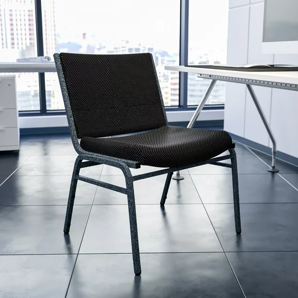 Flash Furniture HERCULES Series Big & Tall 1000 lb. Rated Black Fabric Stack Chair