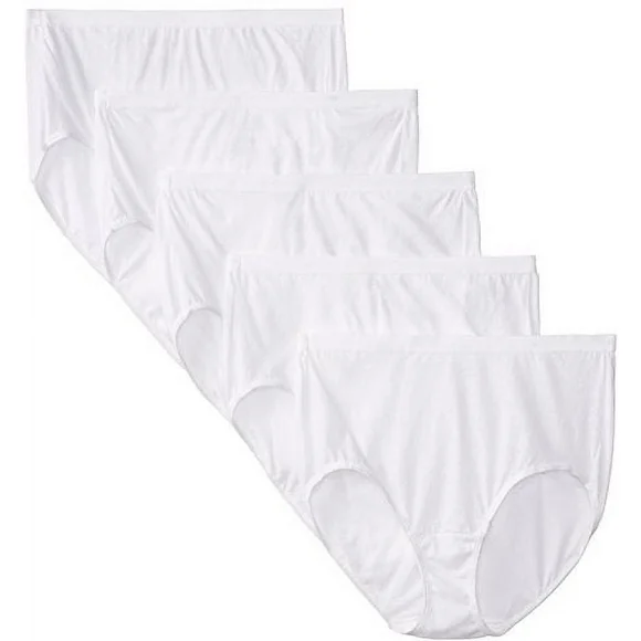 Fruit of the Loom Women's Cotton Briefs Lady's Underwear Panties (White, 8)