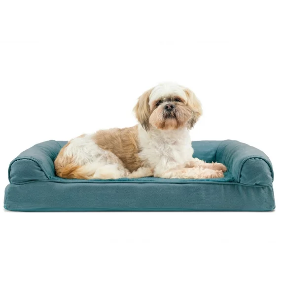 FurHaven Pet Products Plush & Suede Orthopedic Sofa Pet Bed for Dogs & Cats - Deep Pool, Medium