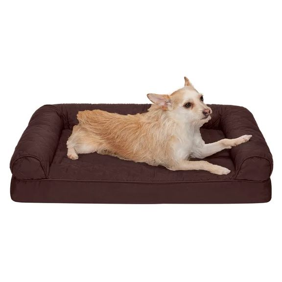FurHaven Pet Products Quilted Orthopedic Sofa Pet Bed for Dogs & Cats - Coffee, Medium
