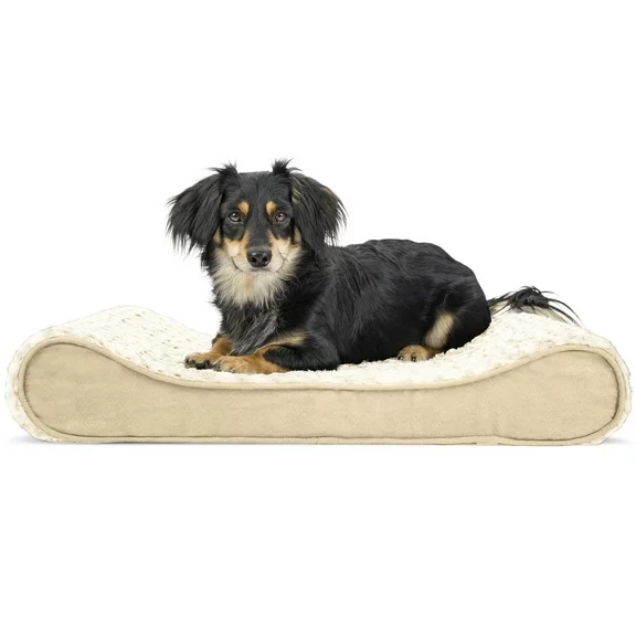 FurHaven Pet Products Ultra Plush Luxe Lounger Orthopedic Pet Bed for Dogs & Cats - Cream, Medium