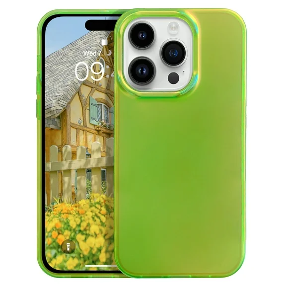 GUAGUA iPhone 15 Pro Max Phone Case Compatible with Magsafe, Hard Tpu Laser Frosted Full Fit Anti Drop Protective Cover for Iphone 15 Pro Max 6.7 inch for Women Girls, Green