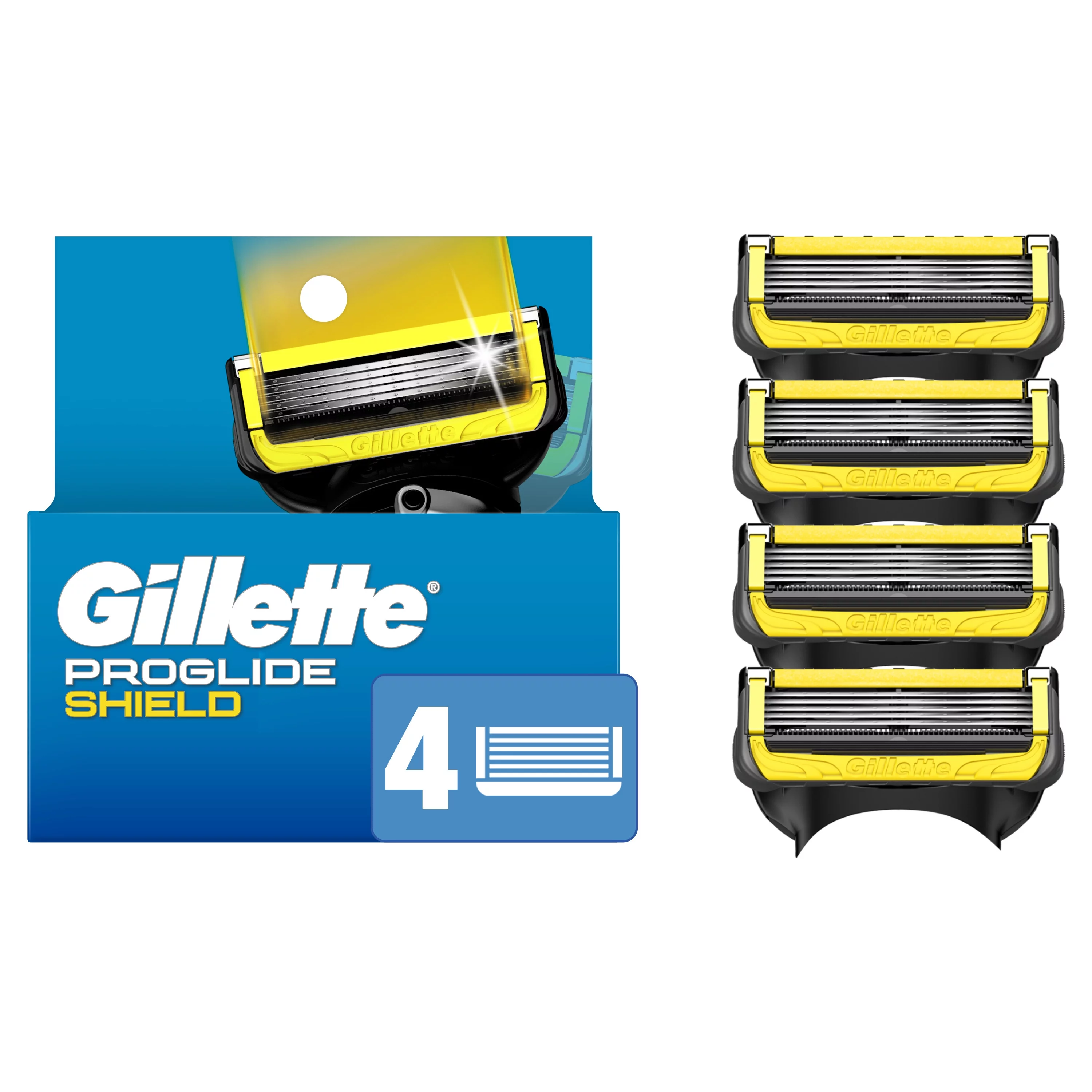 Gillette Pro Glide Shield Men's Razor Blade Refill Cartridges, 4 Ct