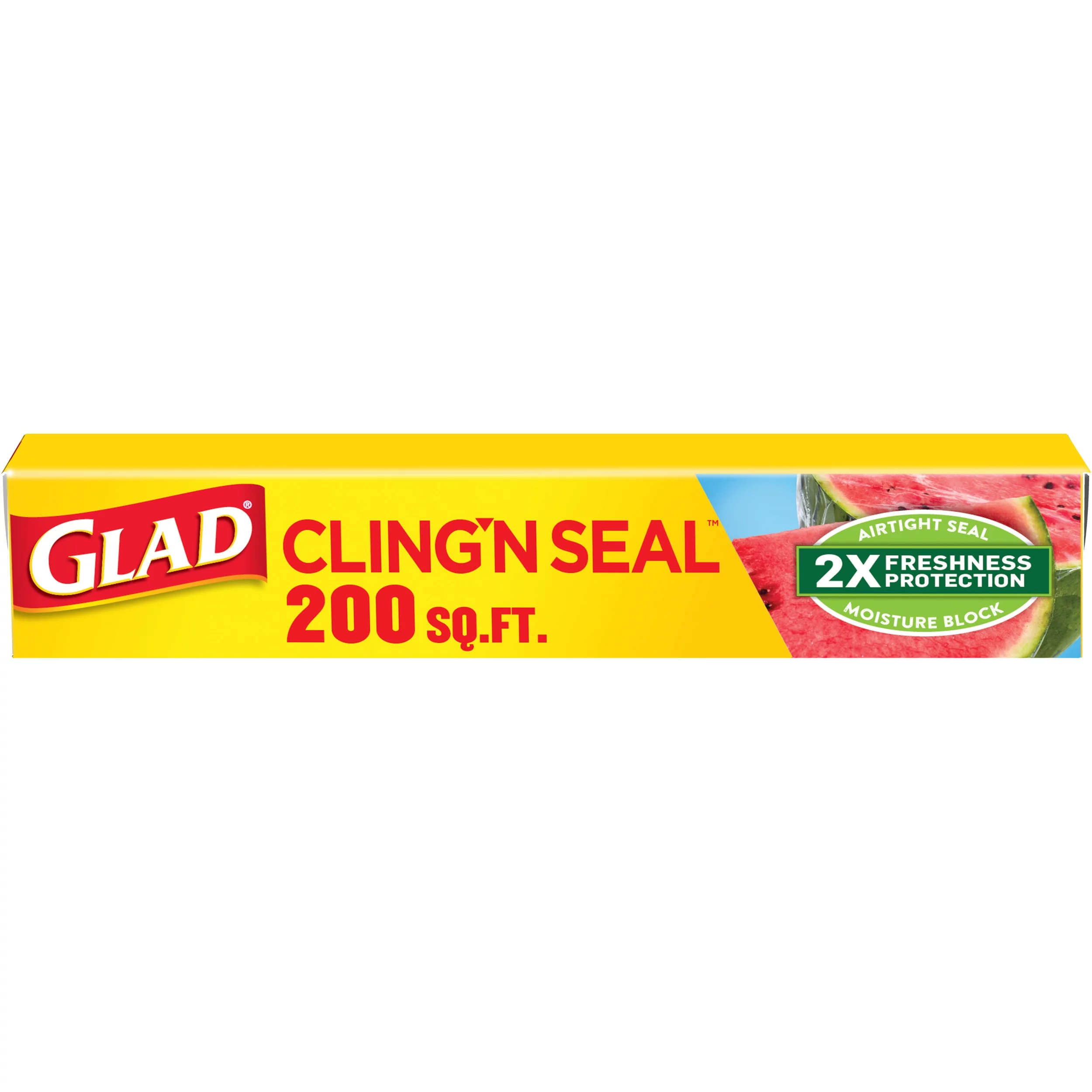 Glad Cling N Seal Plastic Food Wrap, 200 sq ft Roll