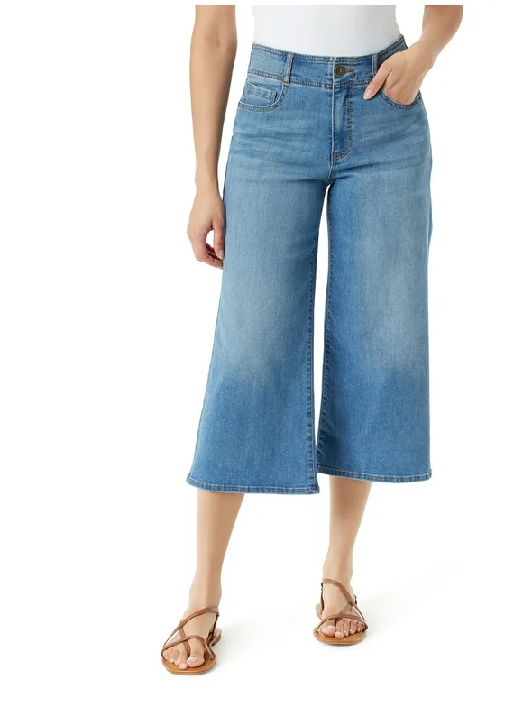 Gloria Vanderbilt Women's High Rise Slender Series Tummy Sculpt Culottes Jeans, 23" Inseam