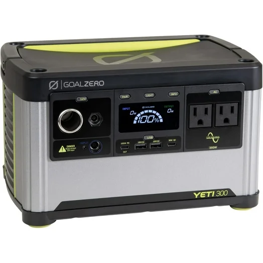 Goal Zero Yeti 300 Portable Power Station, 297 Watt Hour Battery, Water Resistant Solar Generator