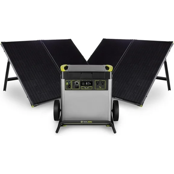 Goal Zero Yeti 6000X Portable Power Station with (2) Boulder 200 Briefcase Solar Panel, Complete Solar Generator