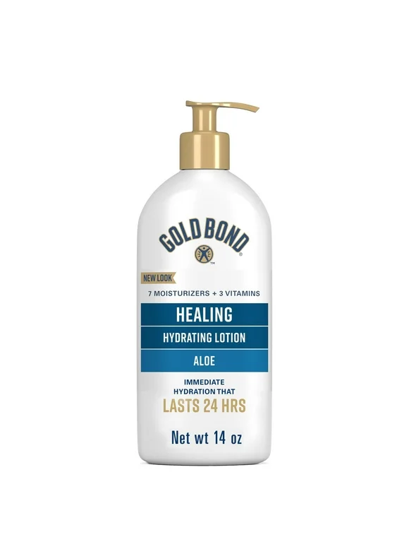 Gold Bond Healing Hydrating Hand Moisturizer, Face Cream, and Body Lotion for Dry to Extra Dry Skin, 14 oz