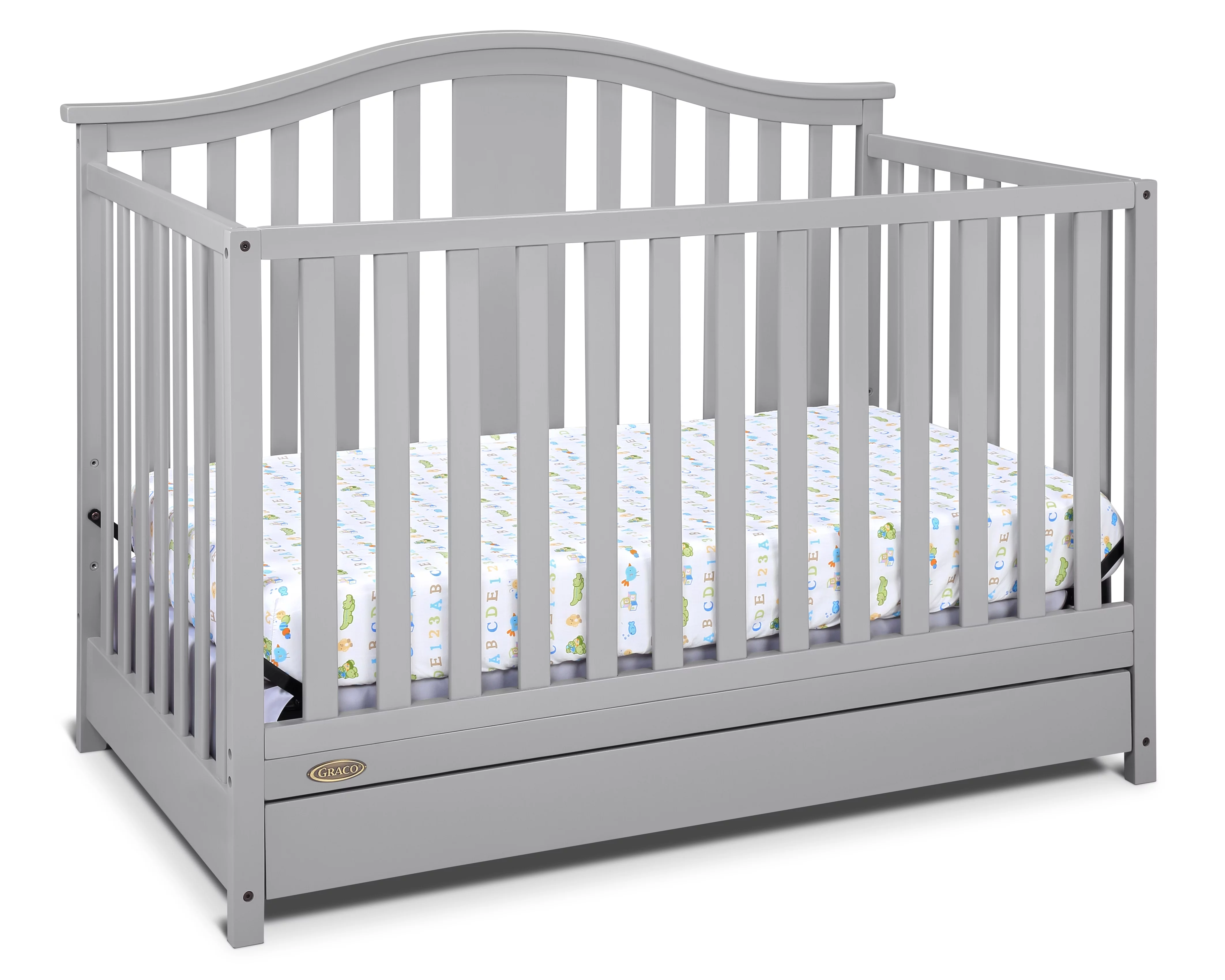 Graco Solano 4 in 1 Convertible Crib with Drawer Pebble Gray