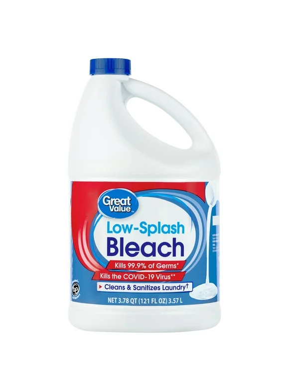 Great Value Low Splash Bleach Regular, 121 oz