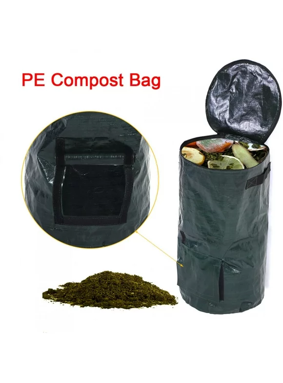 Greensen 2 Sizes Organic Waste Kitchen Garden Yard Compost Bag Environmental PE Cloth Planter,Kitchen Compost Bag