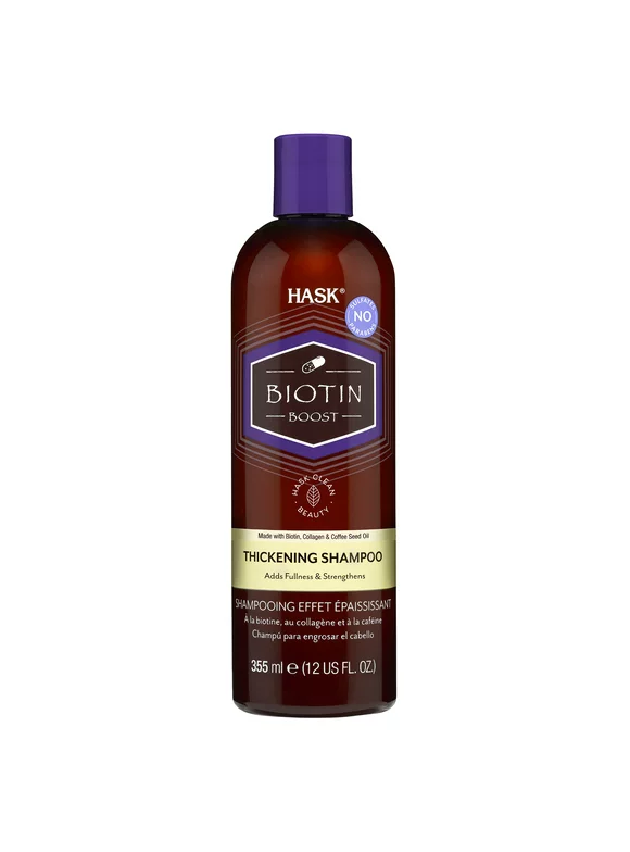 Hask Biotin Boost Thickening Volumizing Daily Shampoo with Collagen & Invigorating Herbaceous, 12 fl oz