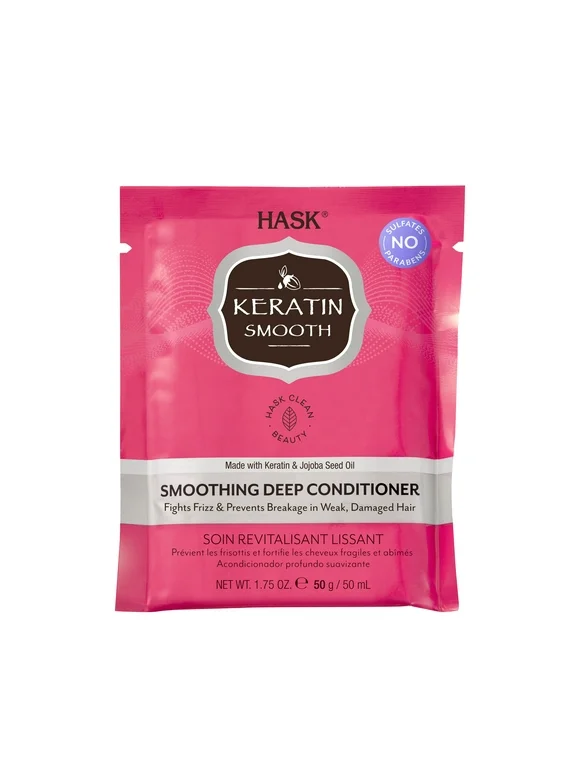 Hask Keratin Protein Repairing nourishing Smoothing Deep Conditioner, 1.75 oz, Travel Size
