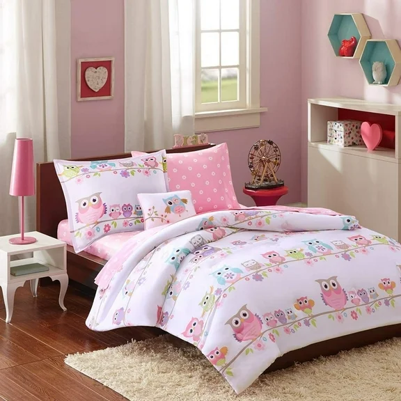 Home Essence Kids Owls Comforter Bedding Set, 8 piece, Multi color, Full