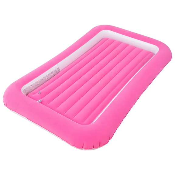 Honeydrill Kids Travel Air Mattress Inflatable Bed with Raised Sides, Pink