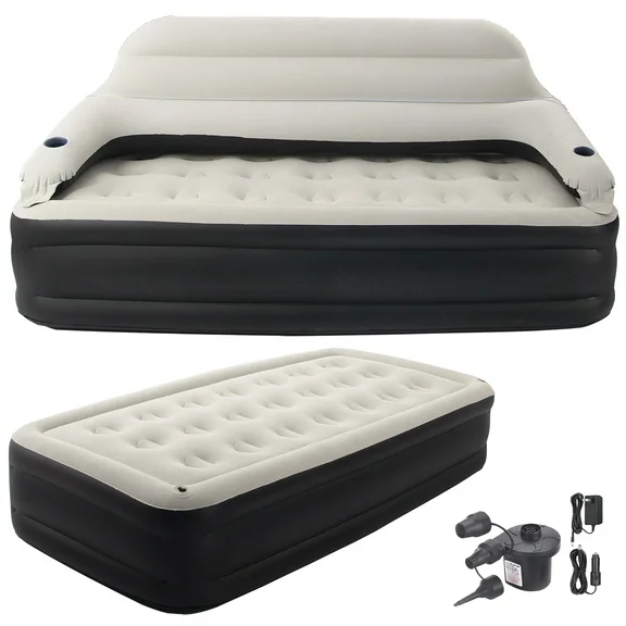 Honeydrill Twin Size Air Mattress with Headboard, Air Sofa Bed Portable Inflatable Couch