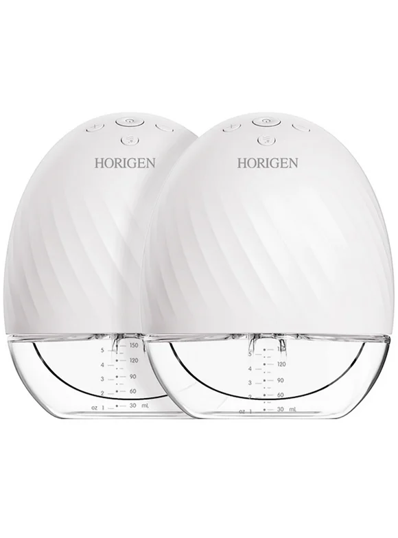 Horigen Breast Pump 2267A Double White Electric Wearable Breast Pump Lower Noise 2 Modes 5 Suction Levels Hands Free USB Rechargeable