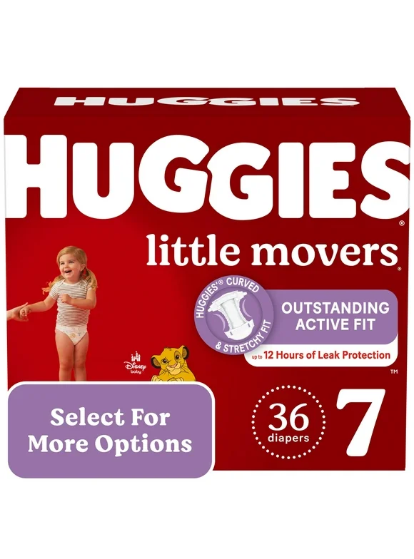 Huggies Little Movers Baby Diapers, Size 7, 36 Ct (Select for More Options)