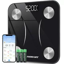 INSMART Scales for Body Weight,Bluetooth Smart Scale with App  Track Weight, BMI, Body Fatwith Smartphone App 400 Lbs, Black