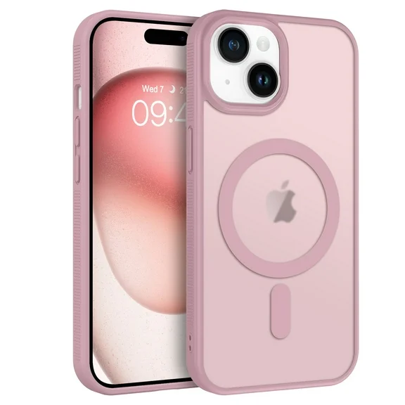 Iphone 15 Plus Case with Magnetic, 6.7" Tpu Pc Frosted Anti Slip Full Protective Case, GUAGUA Precision Cut Magnetic Phone Case, Strong Magnetic Suction Case for Iphone 15 Plus