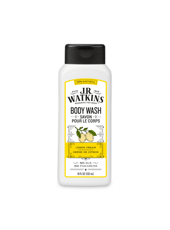 J.R. Watkins Daily Moisturizing Body Wash, Lemon Cream, 18 oz