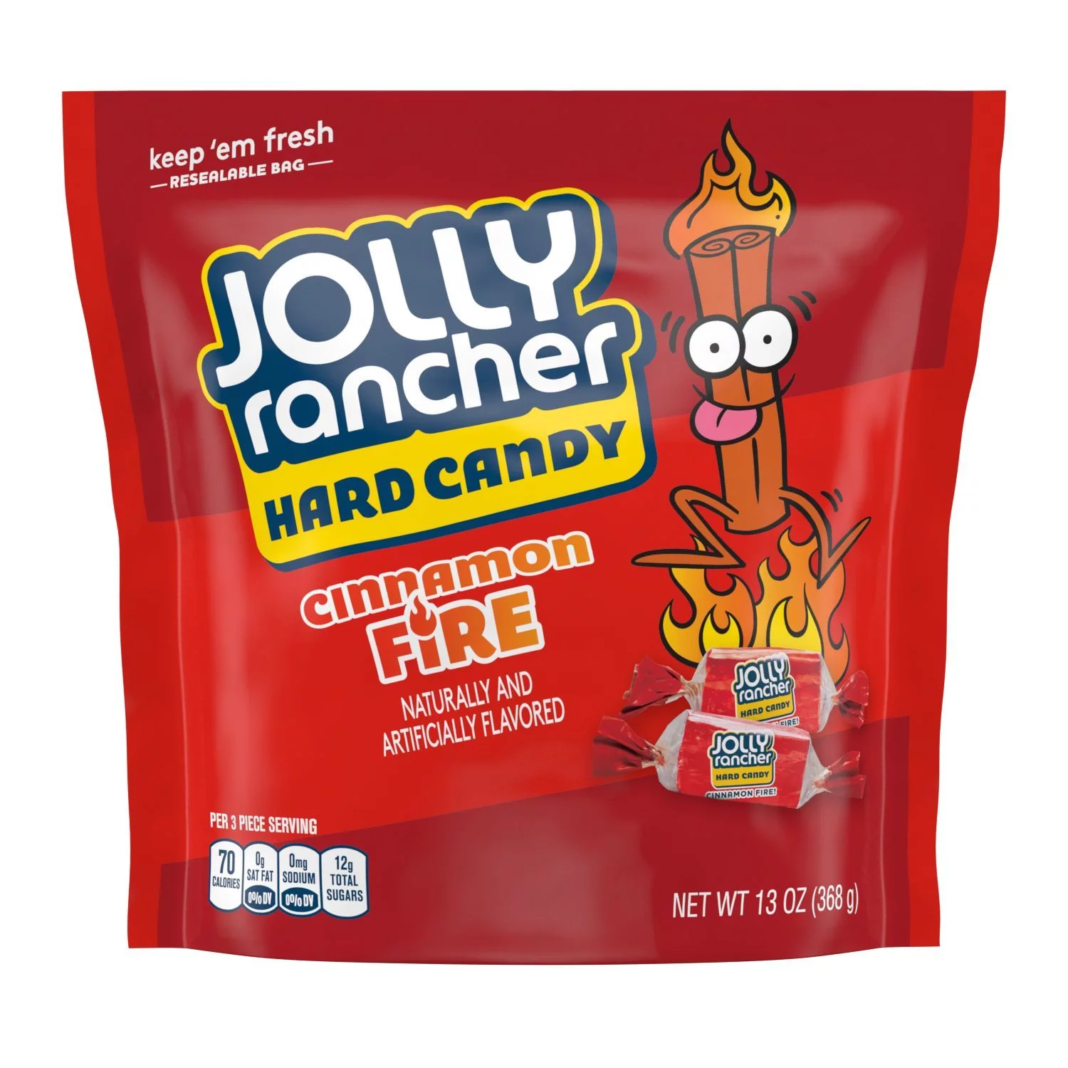 JOLLY RANCHER Cinnamon Fire Hard Candy, 13 oz, Resealable Bag