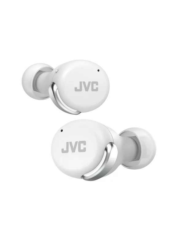JVC Compact True Wireless Headphones with Active Noise Cancelling, Low-Latency Mode for Gaming and Movies, Bluetooth 5.2, Long Battery Life (up to 21 Hours) - HAA30TW White