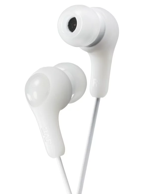 JVC Gumy Plus Earbuds, Powerful Sound, Comfortable and Secure Fit - HAFX7WN (White)