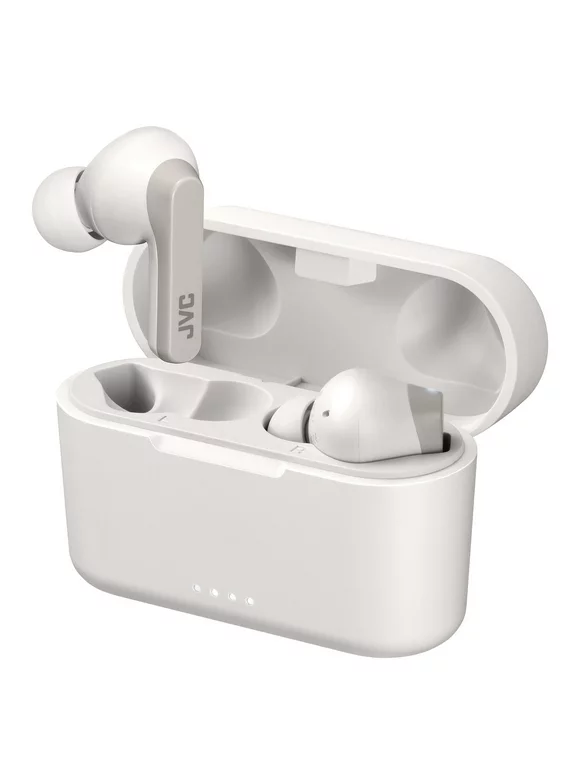 JVC HAA9TW RIPTIDZ Bluetooth Earbuds, True Wireless with Charging Case (White)