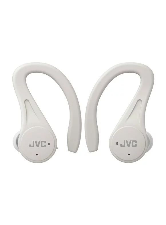 JVC Sport True Wireless Earbuds Headphones, Lightweight and Compact, Long Battery Life (up to 30 Hours), Sound with Neodymium Magnet Driver, Water Resistance (IPX5) - White
