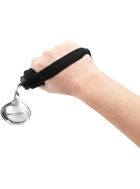 KMINA - Easy to Hold Spoon for Elderly with Velcro, Medical Spoons for Handicap