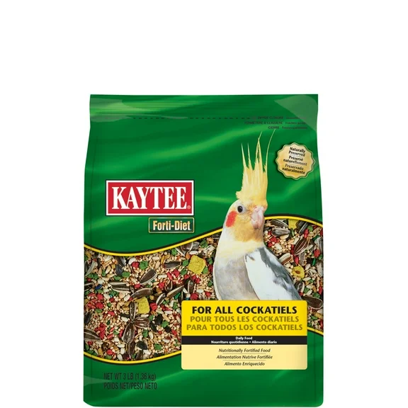 Kaytee Forti-Diet Cockatiel Pet Bird Food Seed, 3 lbs