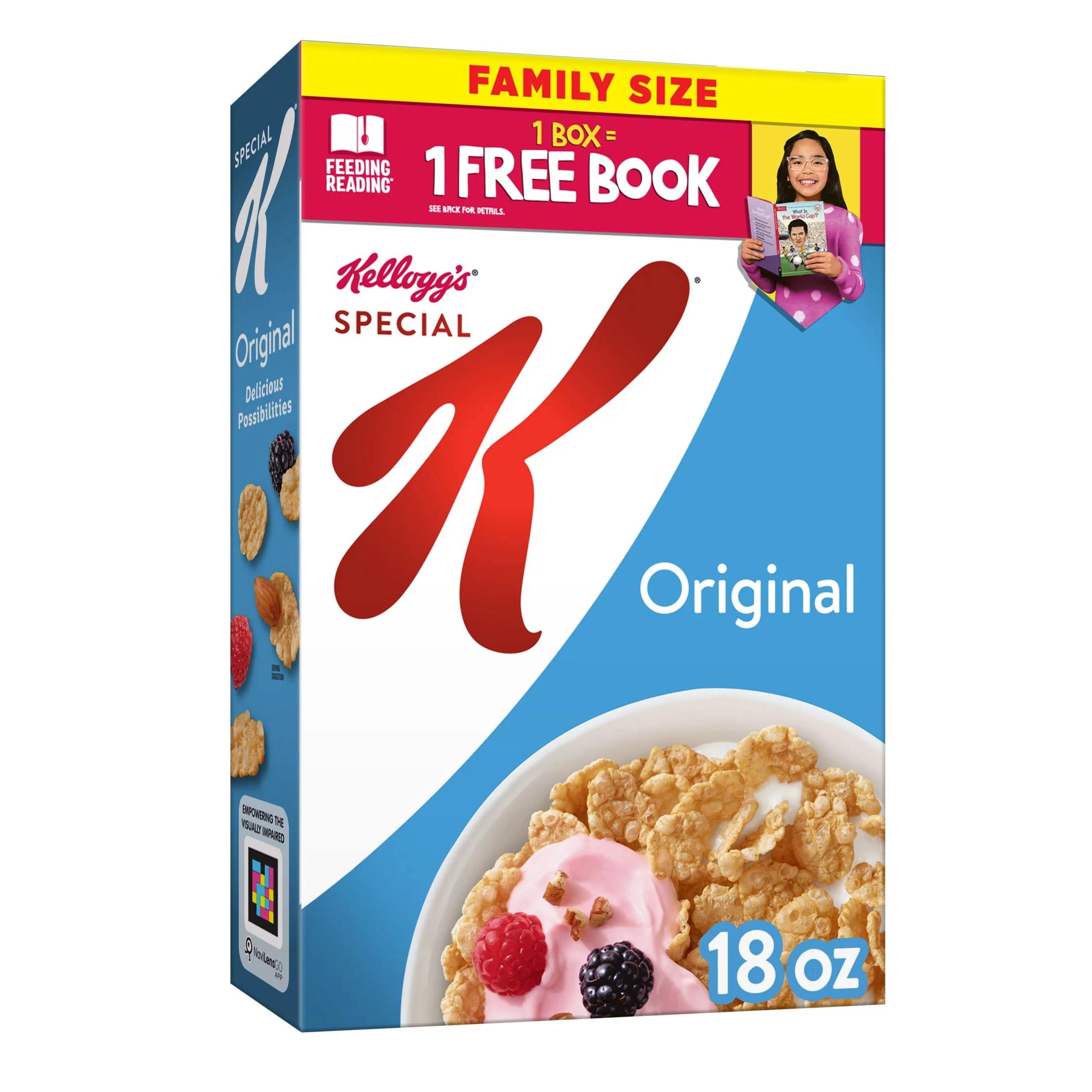Kellogg's Special K Original Cold Breakfast Cereal, Family Size, 18 oz Box