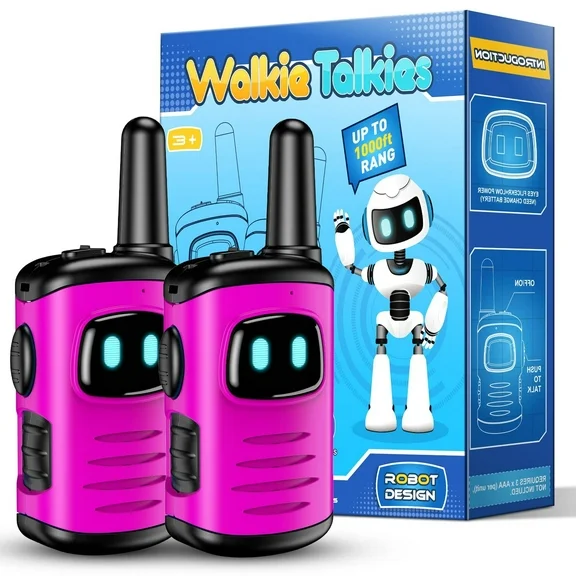 Kids Walkie Taklies for 3-8 Year Old, Two-Way Radios, Toys for Kids Girls 3-5, Mini Robots Walkies Talkie Outdoor Toys for Girls, Birthday Christmas Gifts for 3 4 5 6 7 8 Year Old Girls