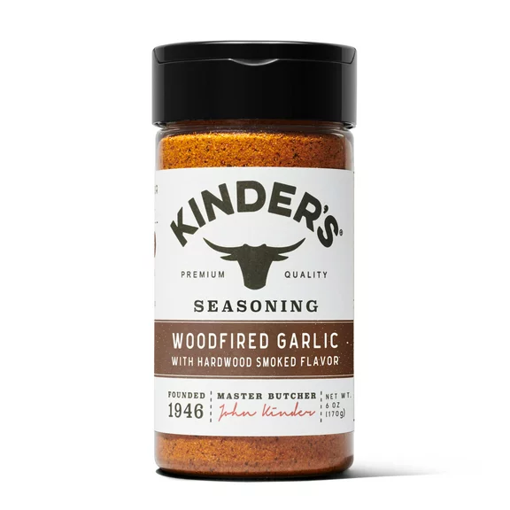 Kinder's Woodfired Garlic Seasoning with Hardwood Smoked Flavors, 6 oz