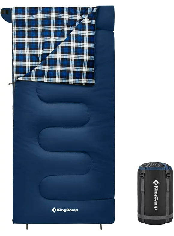KingCamp Camping Sleeping Bag Cotton Flannel  Cold Weather Sleeping Bags for Adults