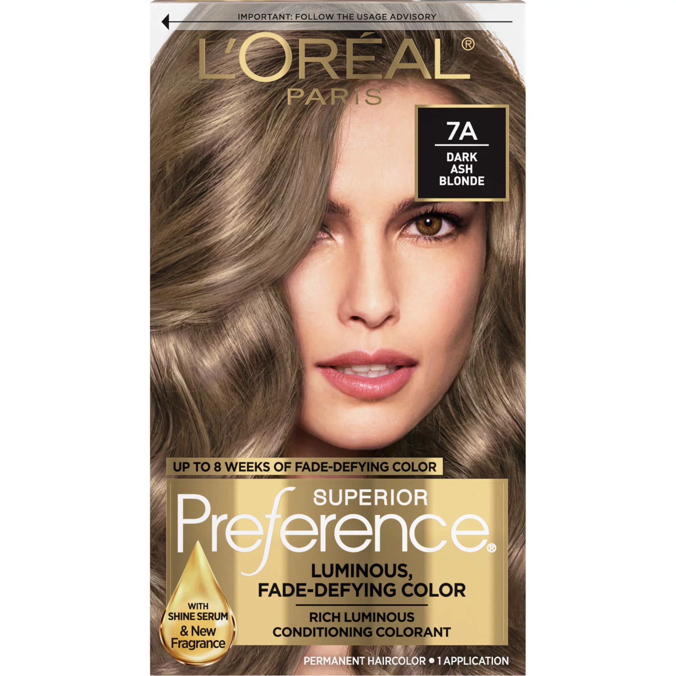 L'Oreal Paris Superior Preference  Permanent Hair Color, 7A Dark Ash Blonde, 1 kit
