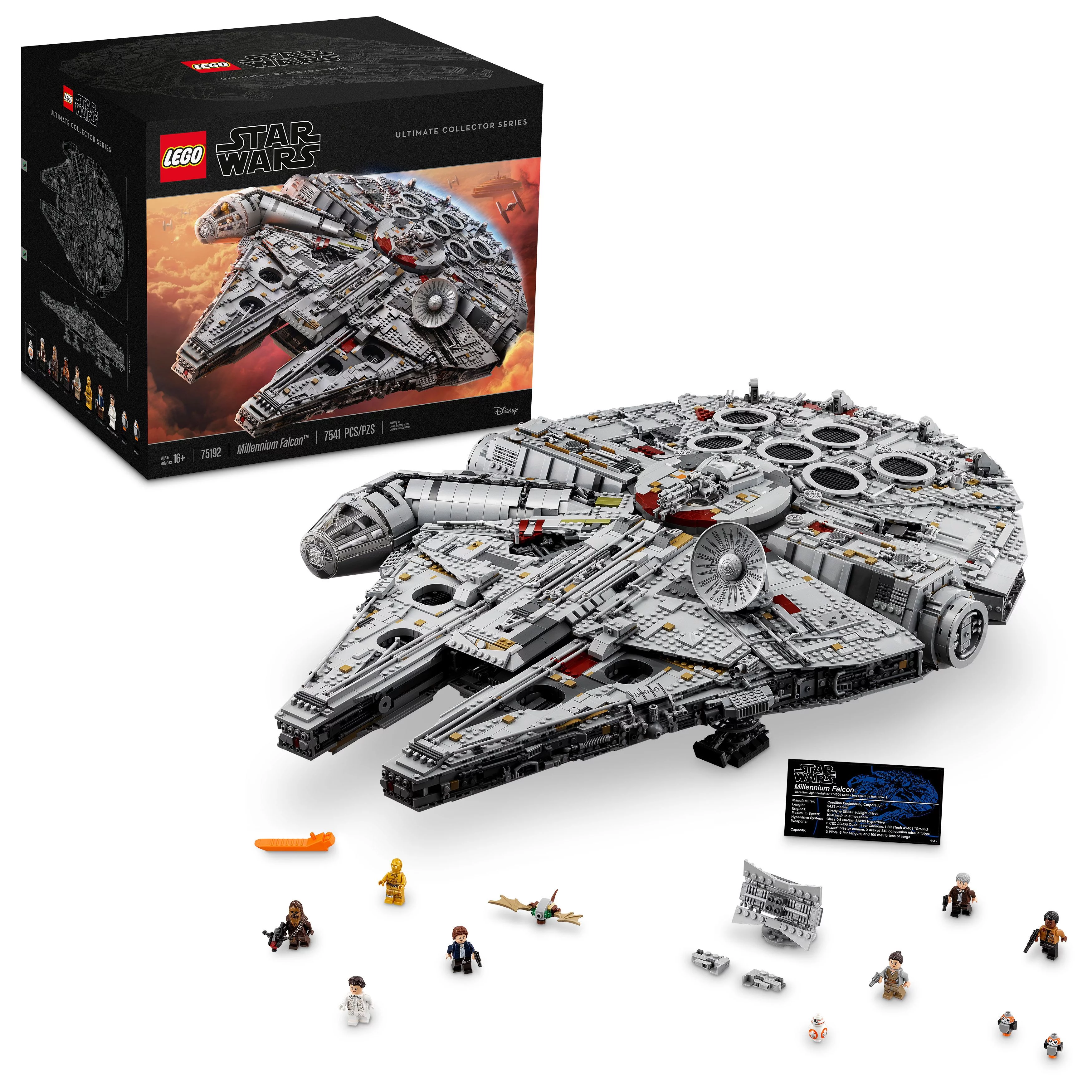 LEGO Star Wars Ultimate Millennium Falcon 75192 Expert Building Set and Starship Model Kit, Movie Collectible, Featuring Han Solo's Iconic Ship