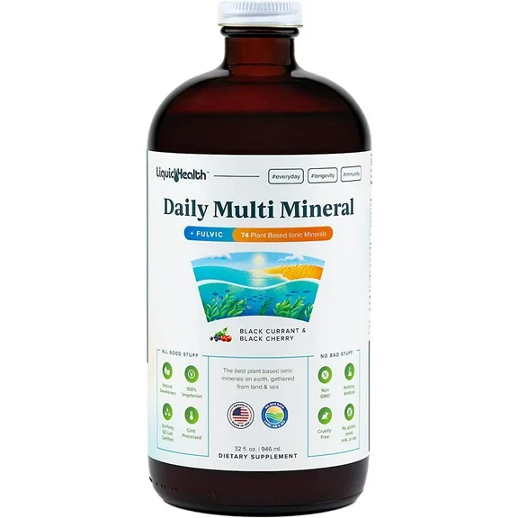 LIQUIDHEALTH Daily Multi Minerals Supplement with Fulvic Minerals, 32 Oz