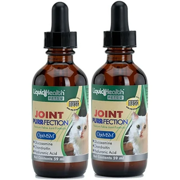LIQUIDHEALTH Glucosamine Cat Joint Supplement for Hip Pain & Joint Pain Relief, 2.3 Oz 2-Pack