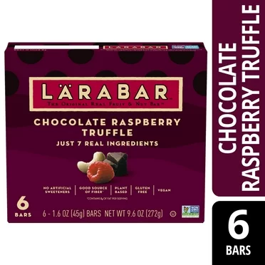 Larabar Chocolate Raspberry Truffle, Gluten Free Vegan Fruit Nut Bars, 6 ct