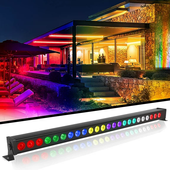 Led Wall Washer Rgb Linear Strip Light with Remote Control Dmx for Bar Party Ktv Disco Black