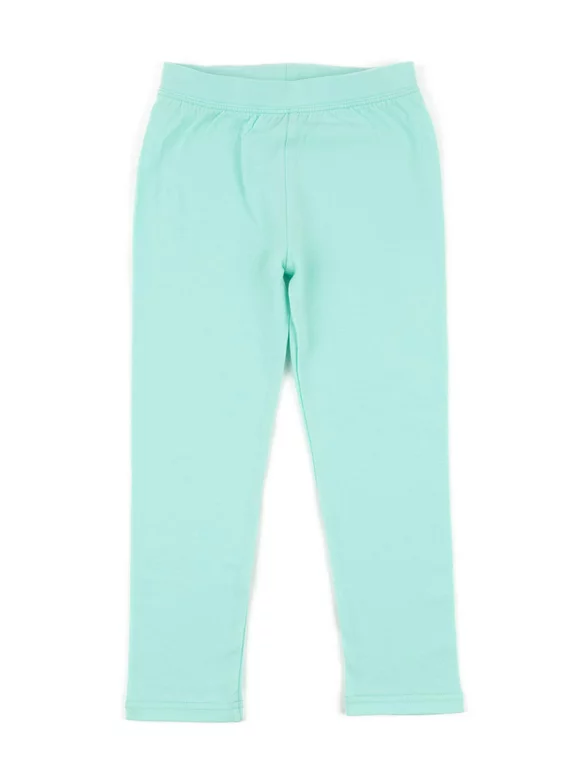 Leveret Girls Legging Cotton Ankle Length Kids & Toddler Pants (Toddler-14 Years) Variety of Colors (Aqua, 6 Years)