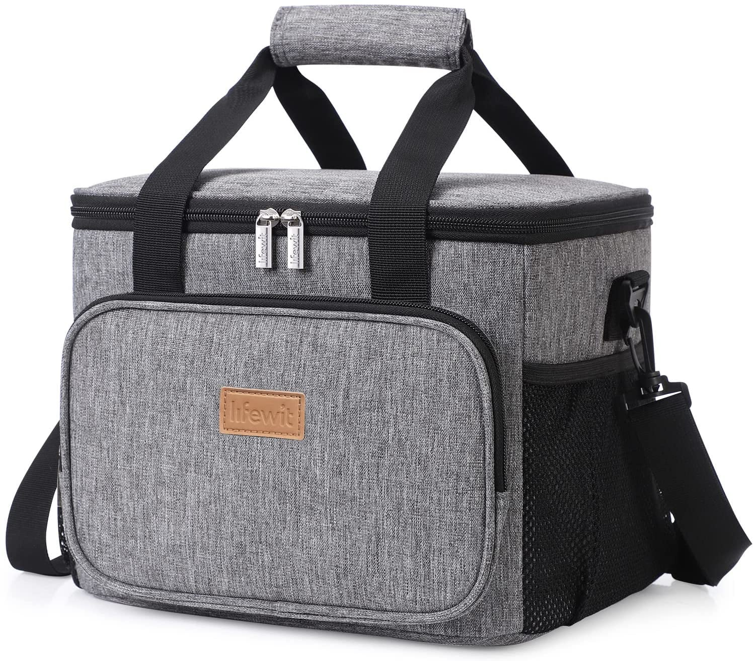 Lifewit 24-Can (15L) Large Lunch Bag Insulated Lunch Box Soft Cooler, Gray