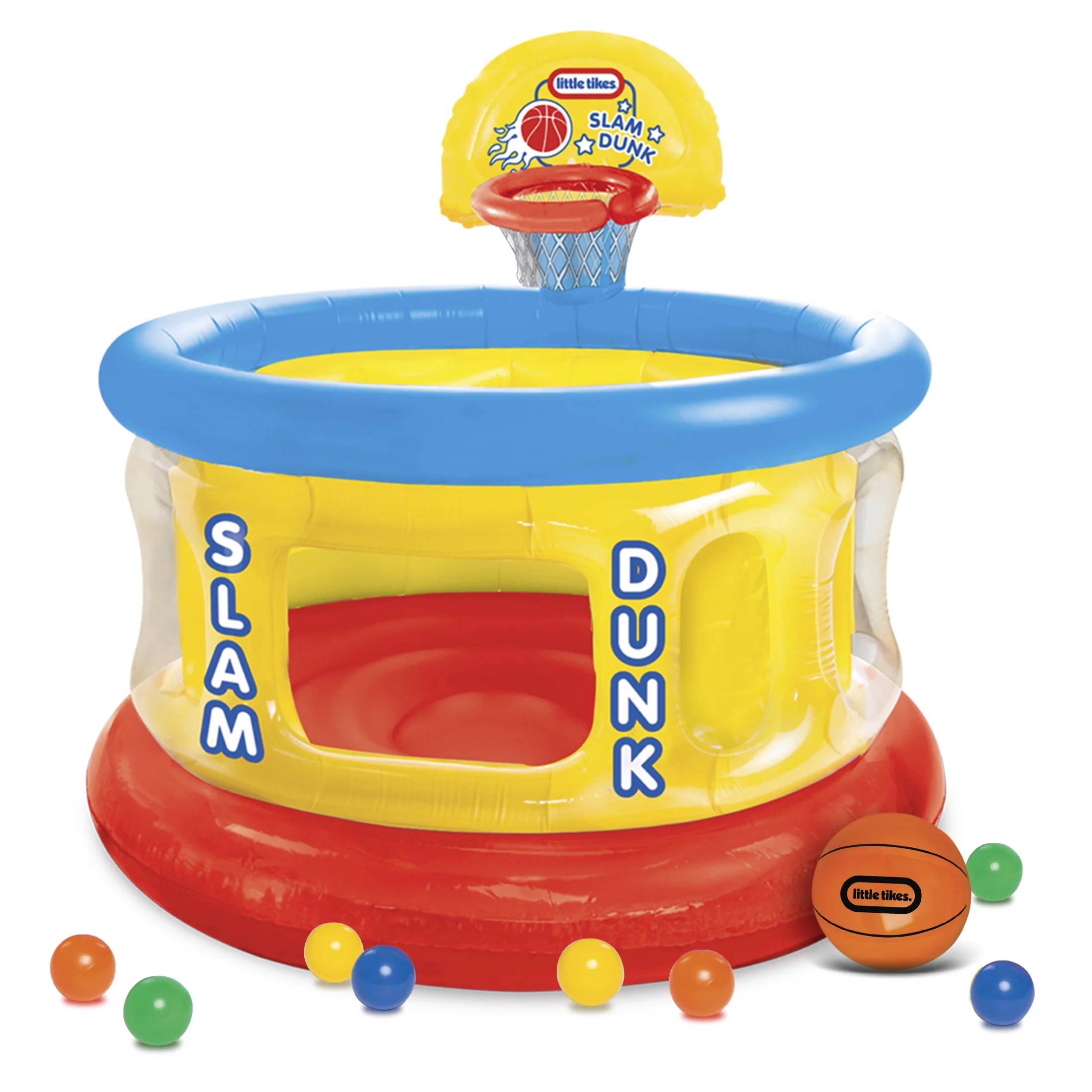 Little Tikes Slam Dunk Big Ball Pit, Inflatable Basketball Hoop and Balls for Kids Ages 3-6
